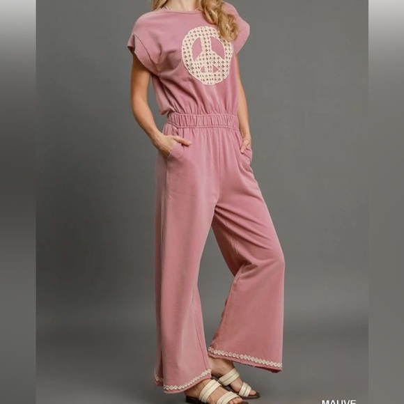 NWT Umgee Peace Sign Jumpsuit